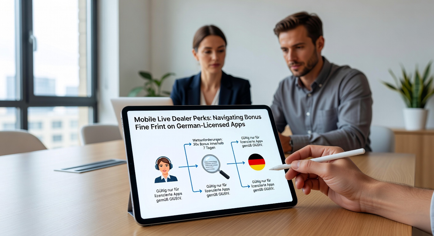 Nahaufnahme eines Bonus-Bedingungsfensters auf einer Casino-App, das Wagering-Anforderungen und Live Dealer Beiträge hervorhebt