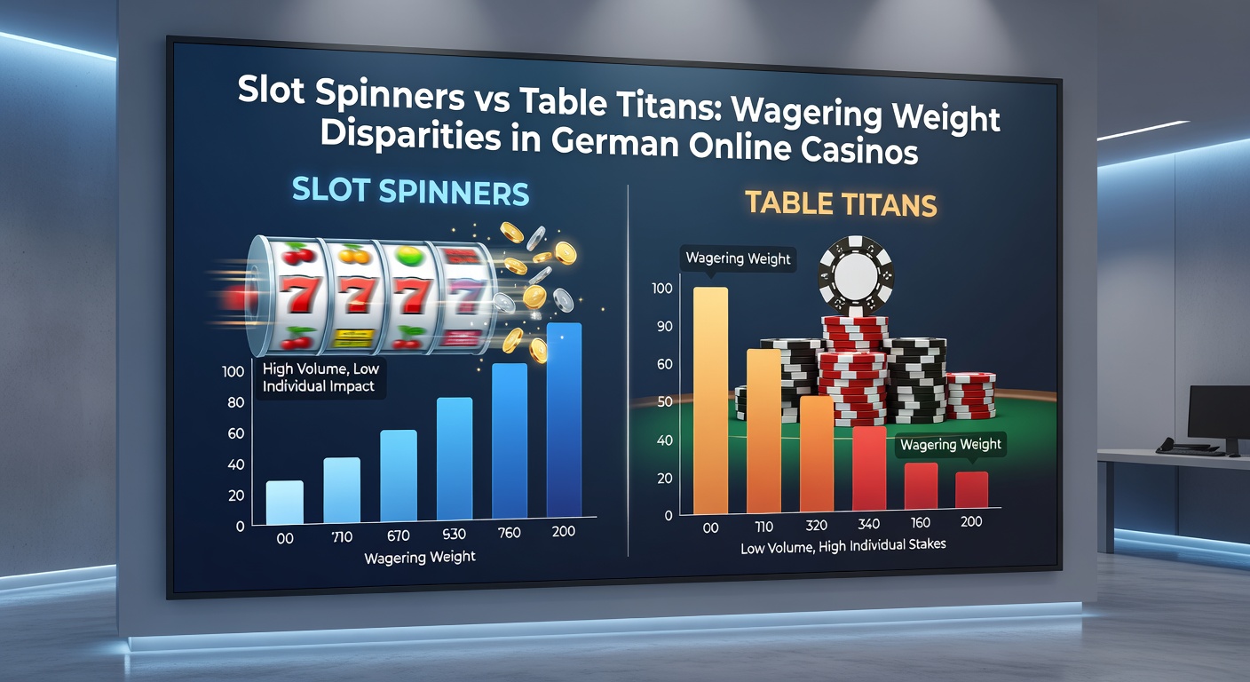 Detaillierte Tabelle mit Wettgewichts-Prozenten für Slots (100%) versus Tischspiele (5-20%) in einem deutschen Online-Casino-Beispiel